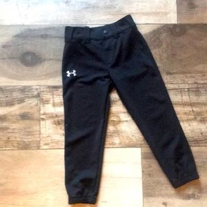 Under armor little girls black softball pants